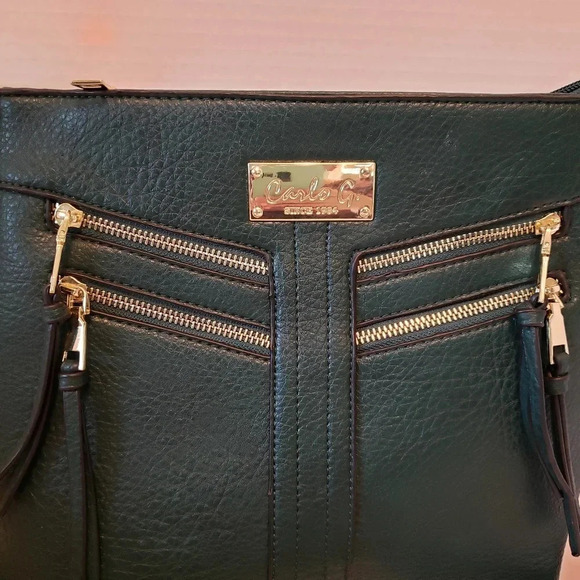 Carlo G Womans Black Leather Medium Hobo Bag. - Picture 2 of 10